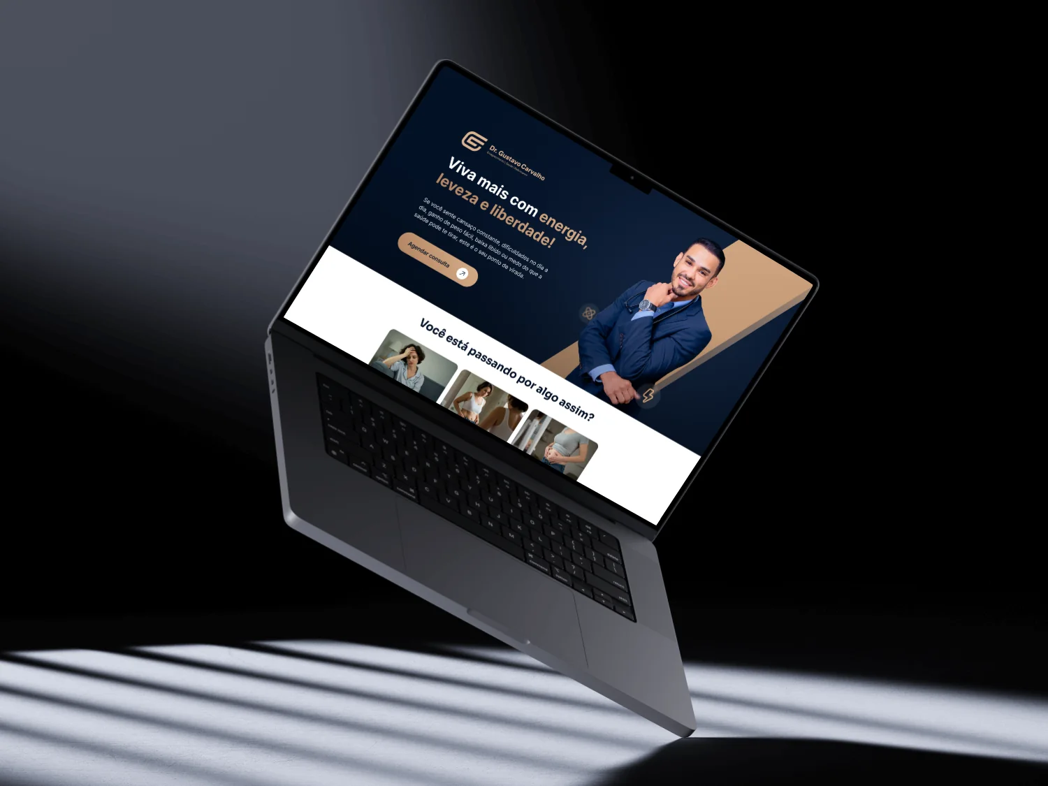 Mockup da landing page do Dr. Gustavo Carvalho